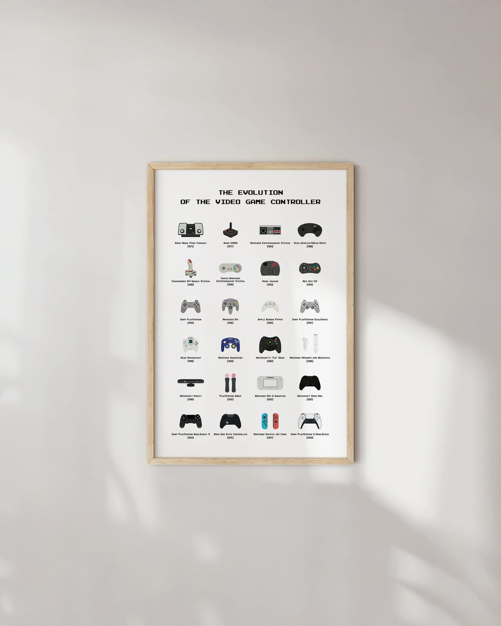 HAUS AND HUES Video Game Art, Video Game Posters for Boys Room, Gaming Room Decor for Boys Wall Decor, Gamer Wall Decor, Gaming Decorations (Beige Frame, 12x16)