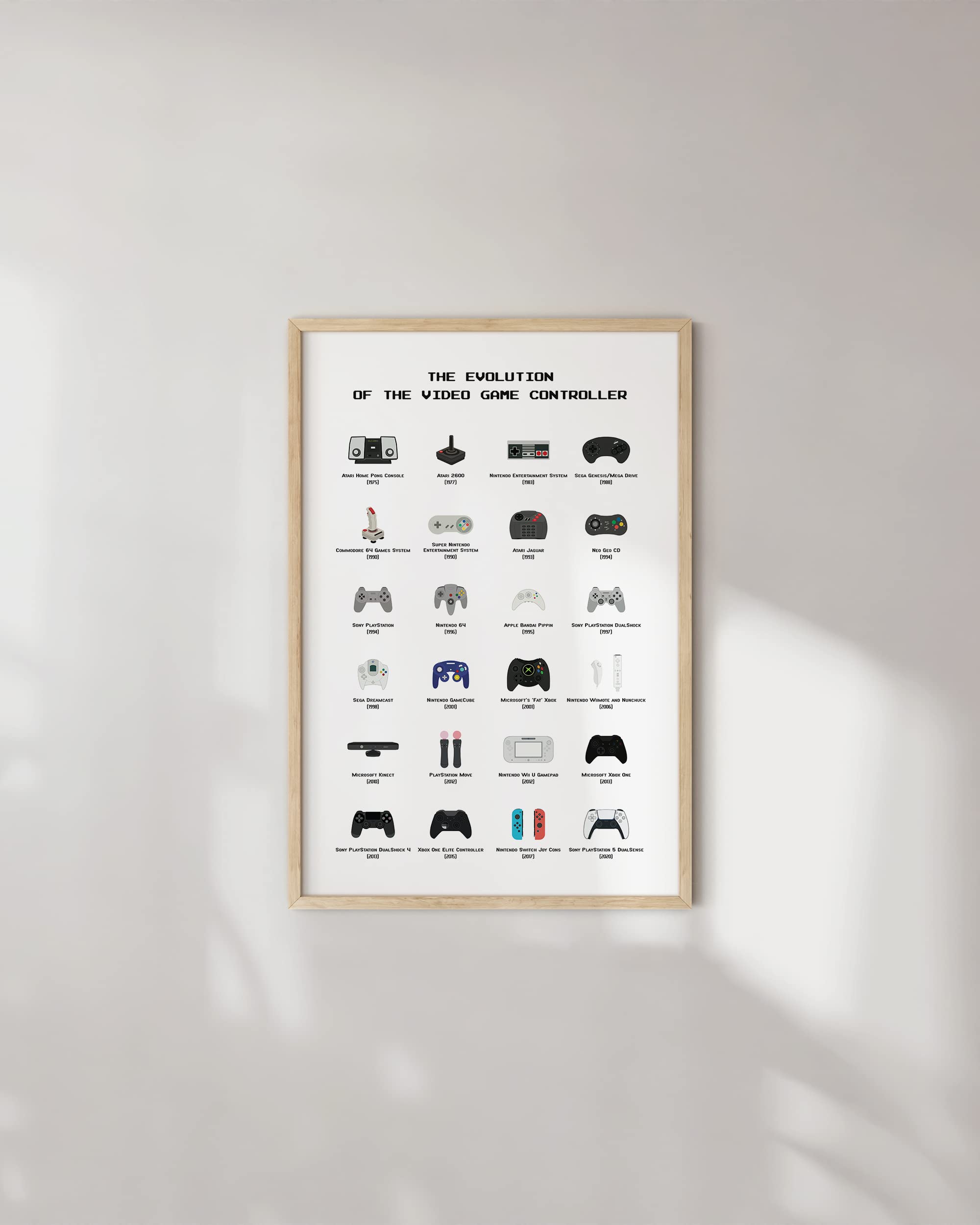 HAUS AND HUES Video Game Art, Video Game Posters for Boys Room, Gaming Room Decor for Boys Wall Decor, Gamer Wall Decor, Gaming Decorations (Beige Frame, 12x16)