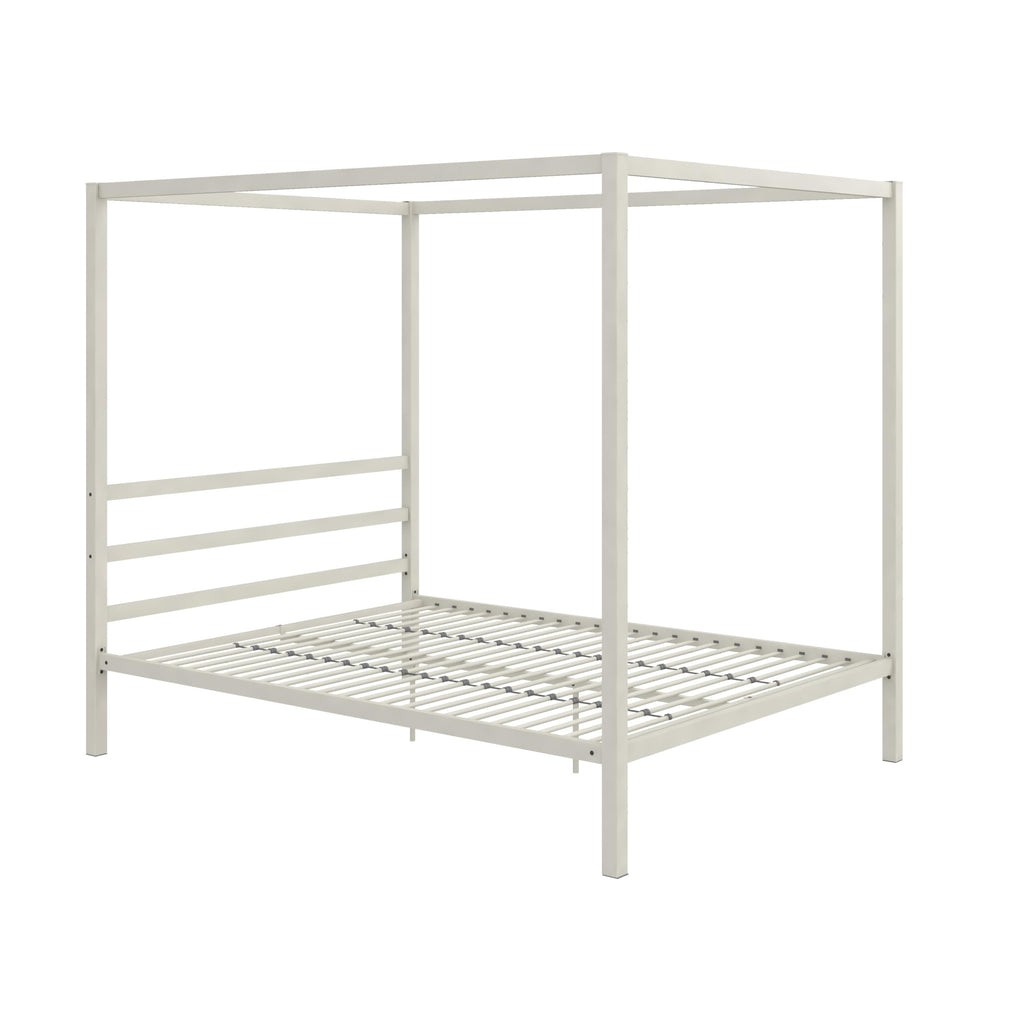 DHP King Metal Canopy Bed, Modern Design with Built-In Headboard, Sturdy Frame, No Box Spring Needed, Gunmetal Gray