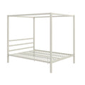 DHP King Metal Canopy Bed, Modern Design with Built-In Headboard, Sturdy Frame, No Box Spring Needed, Gunmetal Gray