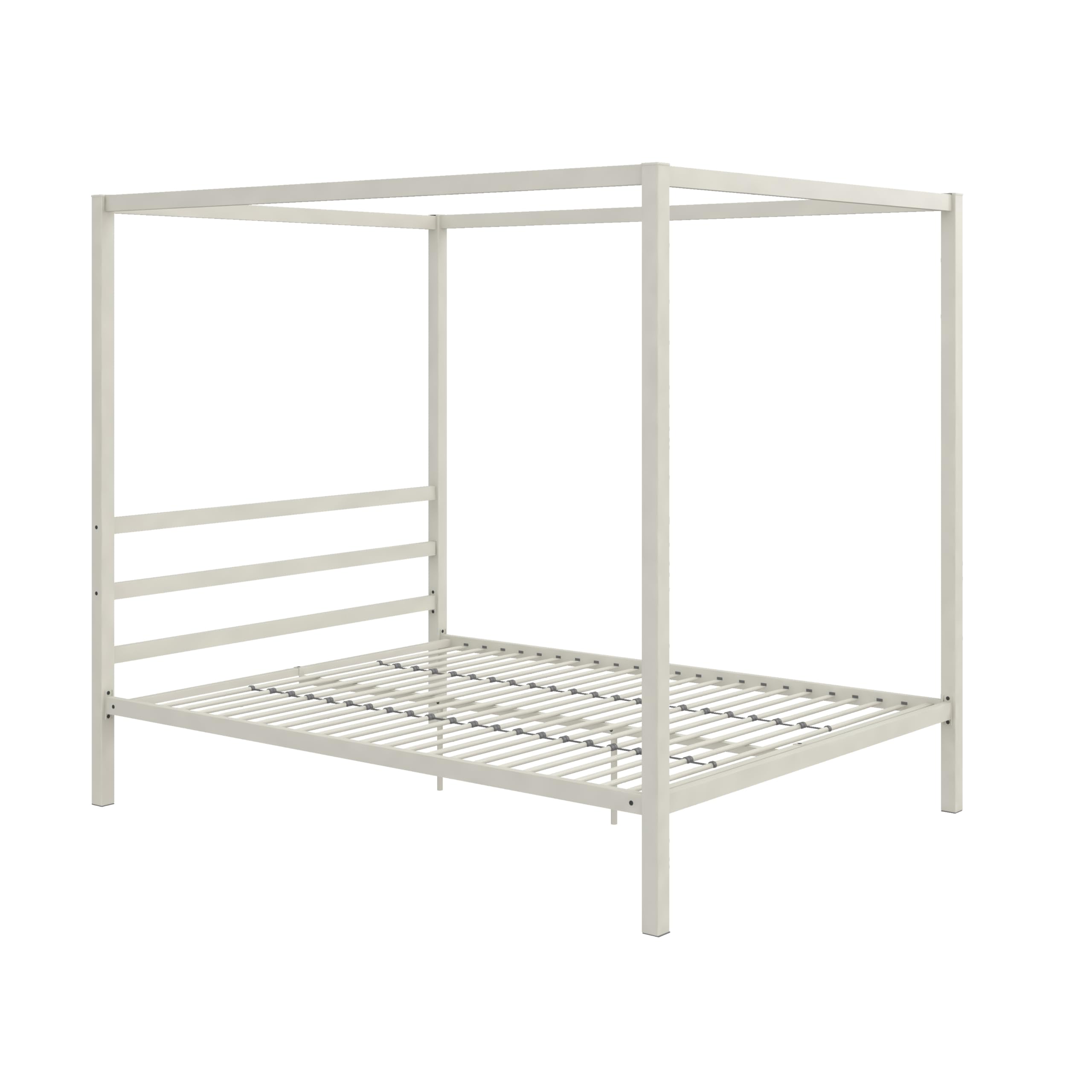 DHP King Metal Canopy Bed, Modern Design with Built-In Headboard, Sturdy Frame, No Box Spring Needed, Gunmetal Gray