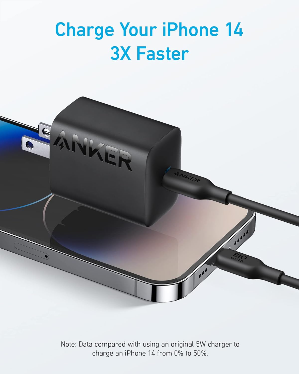 Anker 312 30W USB-C Charger, Charger Compact Foldable Design, 2-Pack 30W Fast Charger iPhone 14/13/12 Series, Samsung S23, MacBook Air, Pixelbook, iPad Pro, More (Cable Not Included) Black
