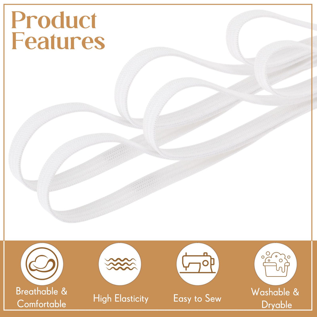 Shappy Elastic for Sewing Knit Elastic Band 1/2 Inch x 11 Yards (Beige)