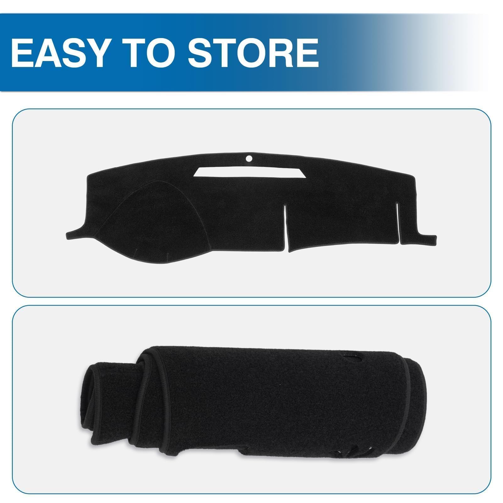 KUST Black Dash Cover for Ford Ranger 1995-2011/Ford Explorer 1995-2001/Mazda B2300 B2500 B3000 B4000 1995-2008/Mercury Mountaineer 1997-2001 Polyester Dashboard Cover Accessories for Ranger