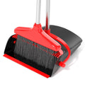 Broom with Dustpan Combo Set 54” Long Handle Household Dust Pan for Home Office Kitchen Cleaning （Black & Grey）