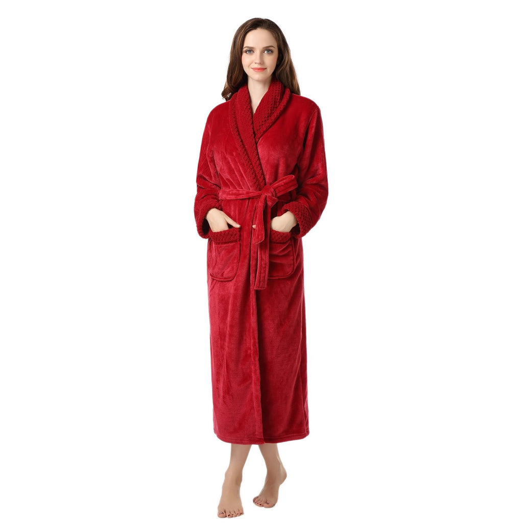 Richie House Women's Plush Soft Warm Fleece Bathrobe Robe RH1591