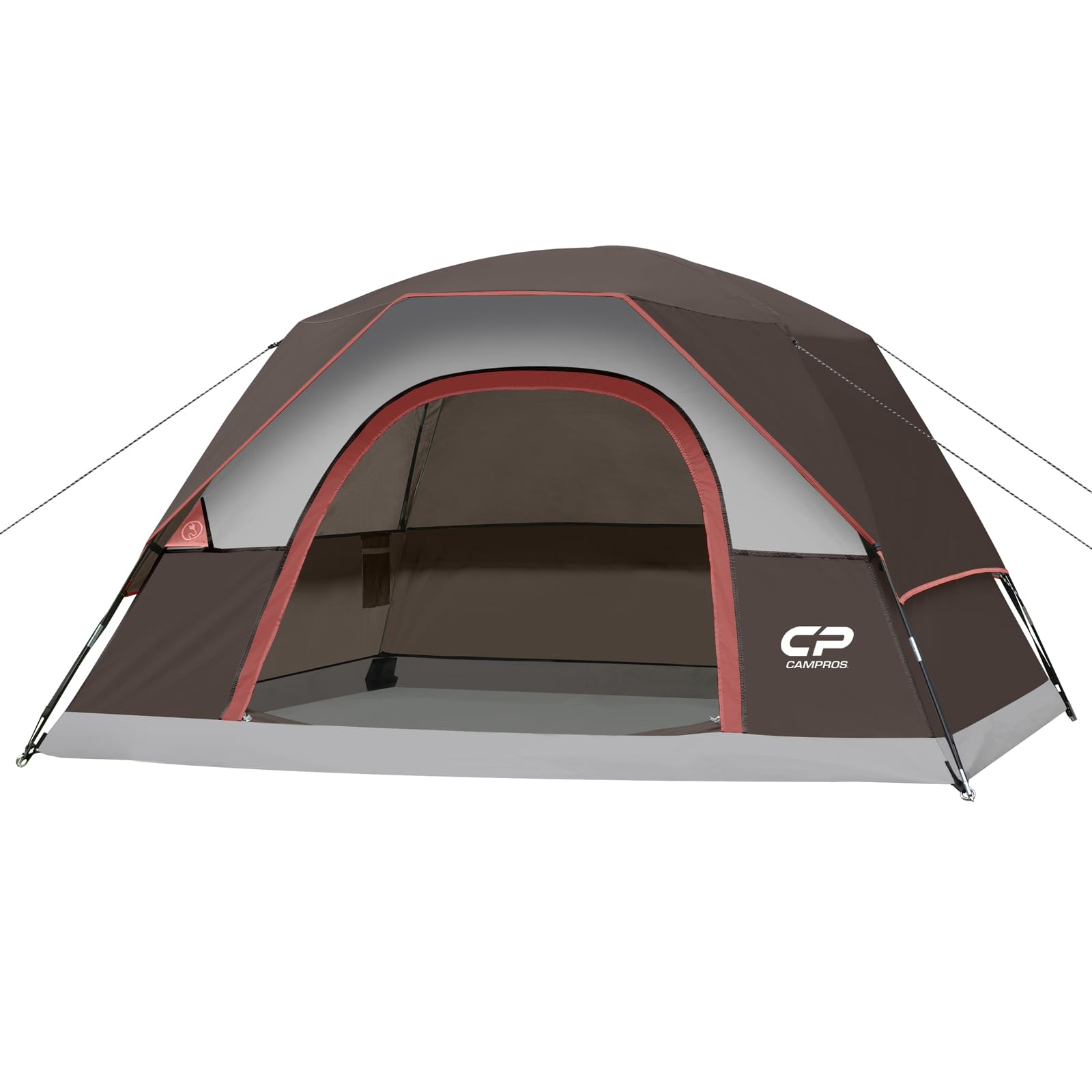 CAMPROS CP Camping Tent 2/4/6 Person, Waterproof Windproof Double Layer Dome Tent, Easy Setup with Large Mesh Windows & Wide Door for Outdoor Camping Backyard