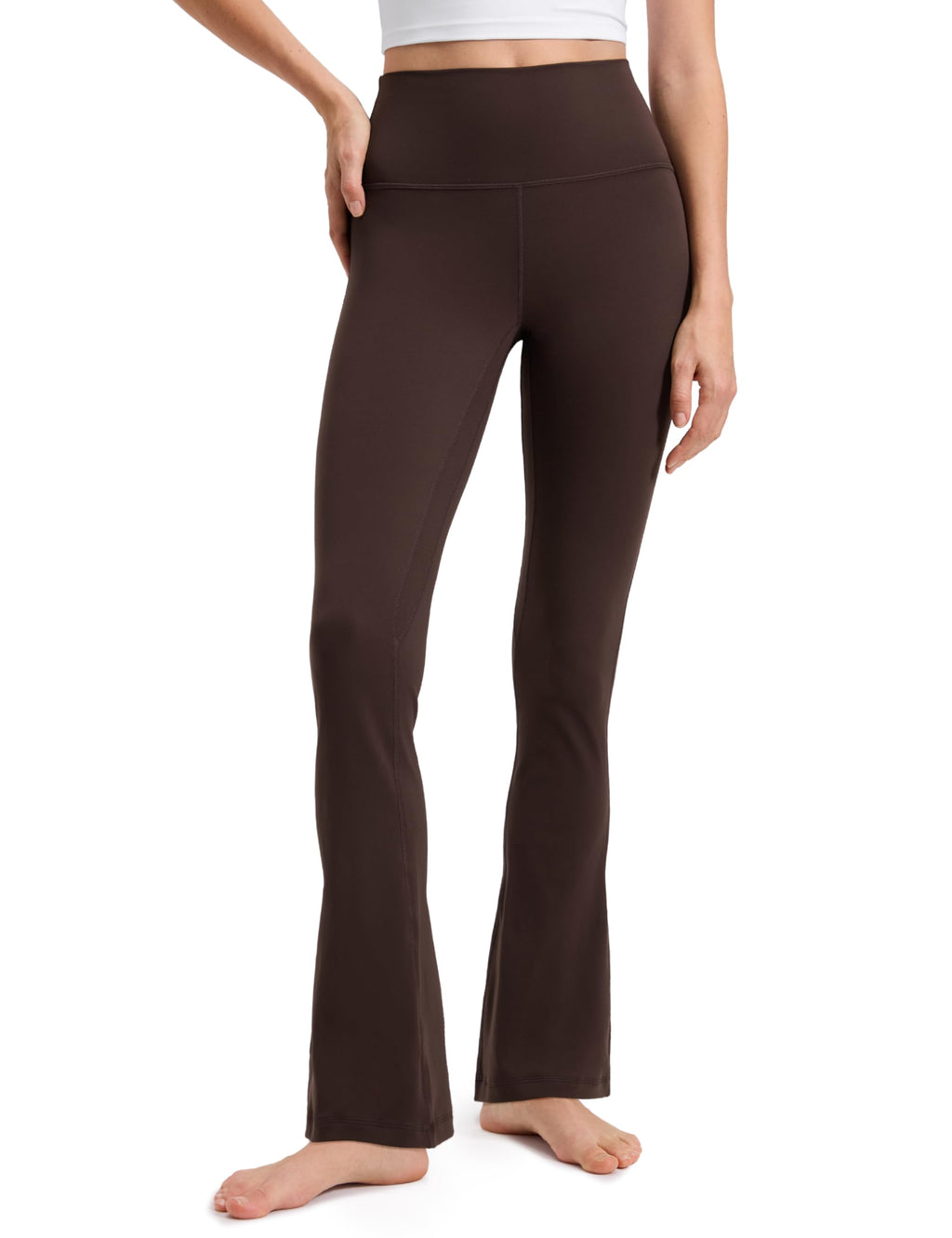 CRZ YOGA Butterluxe Mini Flared Leggings 30"/31.5"/33'' - High Waist Bootcut Casual Lounge Women Yoga Pants with Pocket