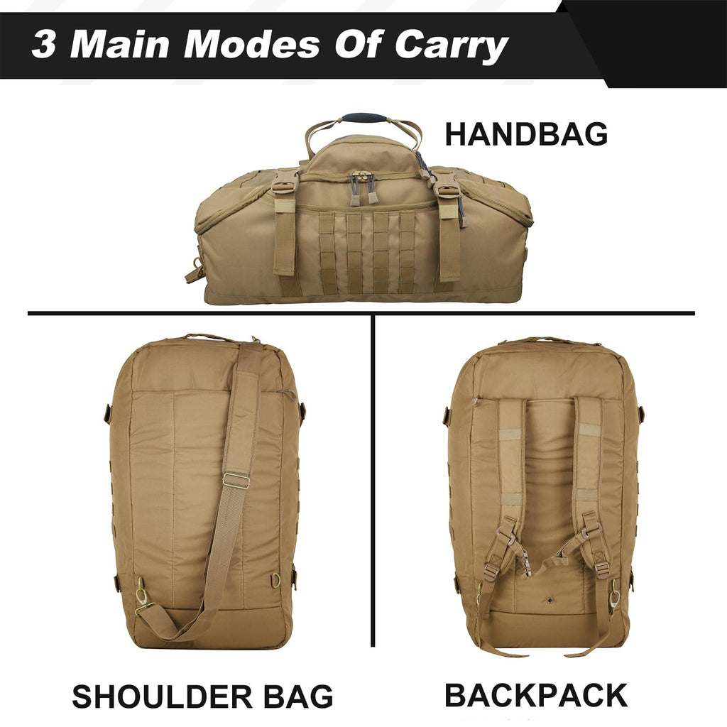 3 In 1 Military Backpack Travel Duffle Bag for Weekender Gym Traveling Workout Deployment