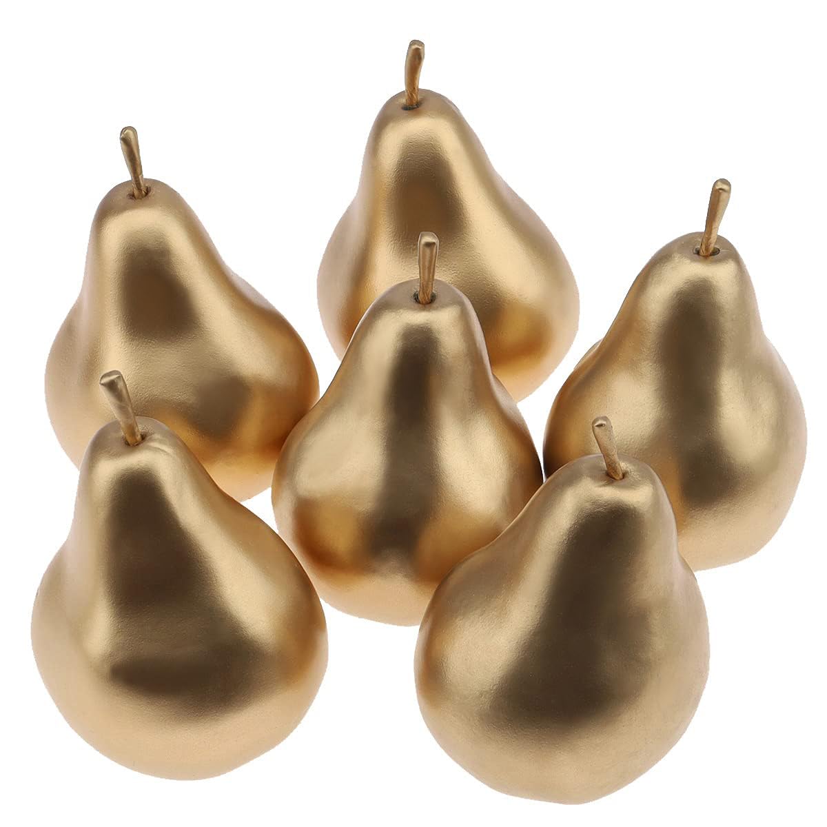 6 Pcs Faux Brown Pears - Realistic Fake Pear Artificial Fruit Decorations for Table Centerpiece, Decorative Artificial Pear for Home Kitchen Decor