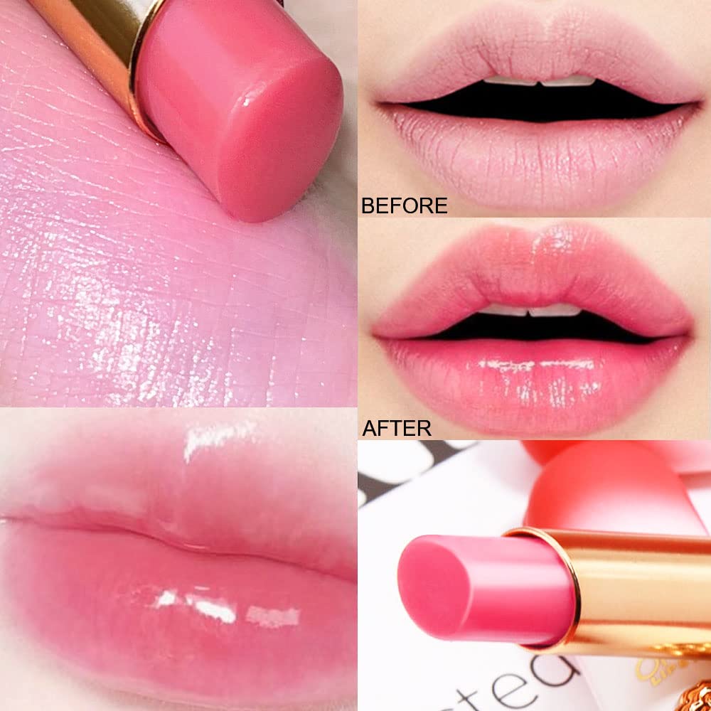 evpct 2Pcs Blueberry Tinted Lip Balms PH Lip Color Changing Lipstick Balm Stain Gift Set Queen for Women Girls Korean Mood Long Lasting Color Change Light Pink Lipstick Lip Tint Plumper Gloss