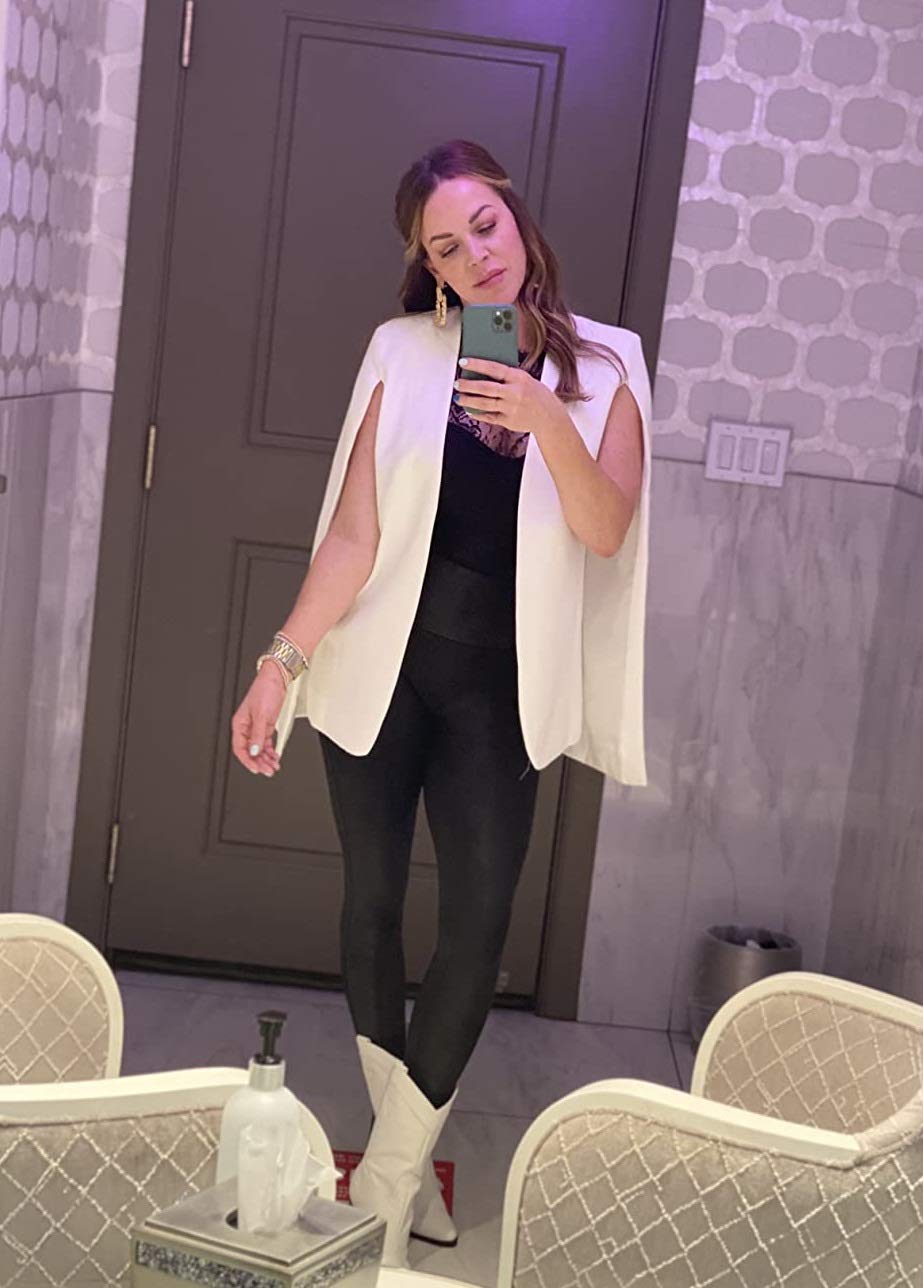 GAMISOTE Womens Cape Blazer Split Sleeve Open Front Casual Jacket Coat Workwear