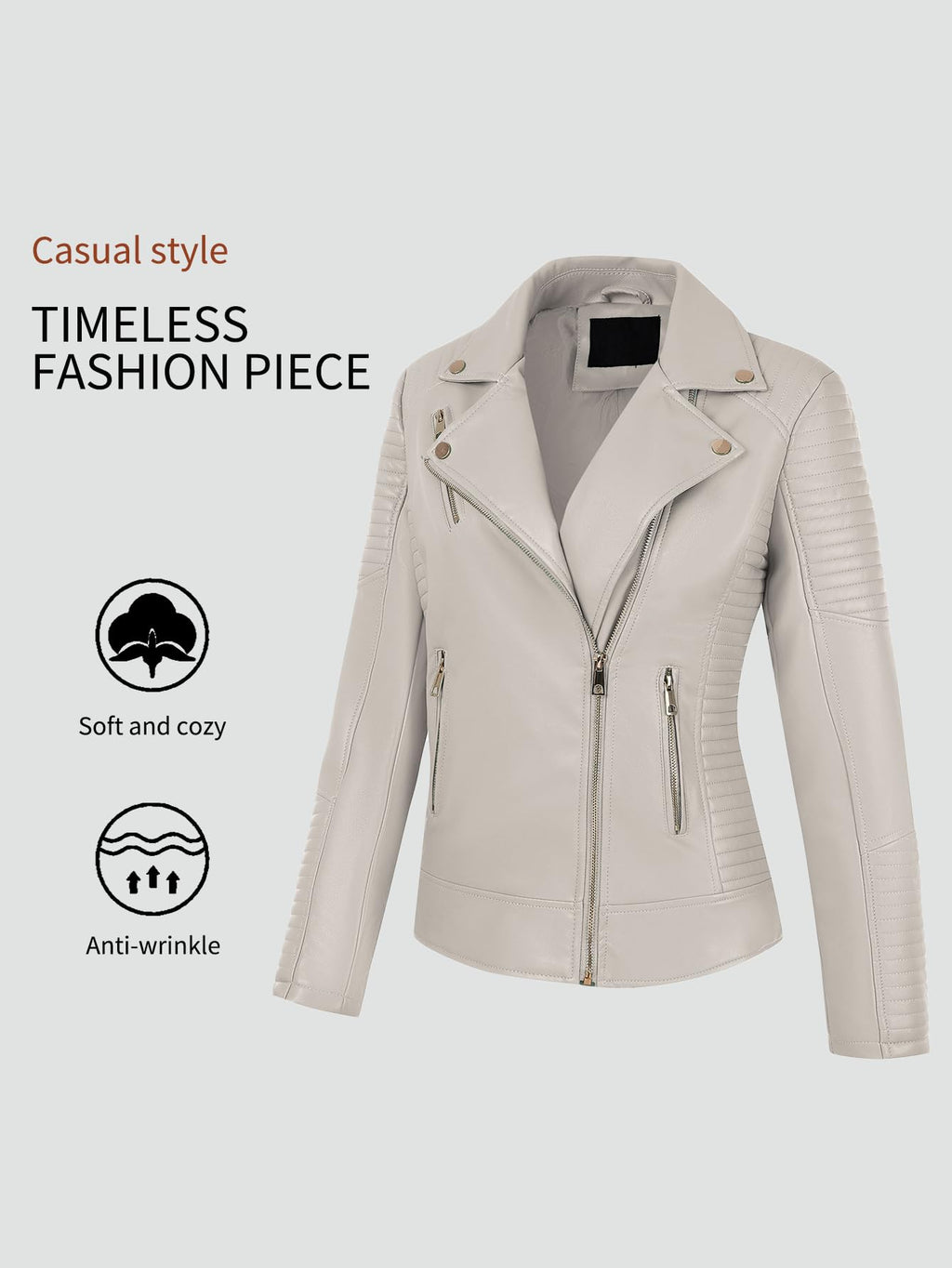Bellivera Women's Faux Leather Casual Jacket 2026 Spring Trendy Motorcycle Outfits Lightweight Classic Coat