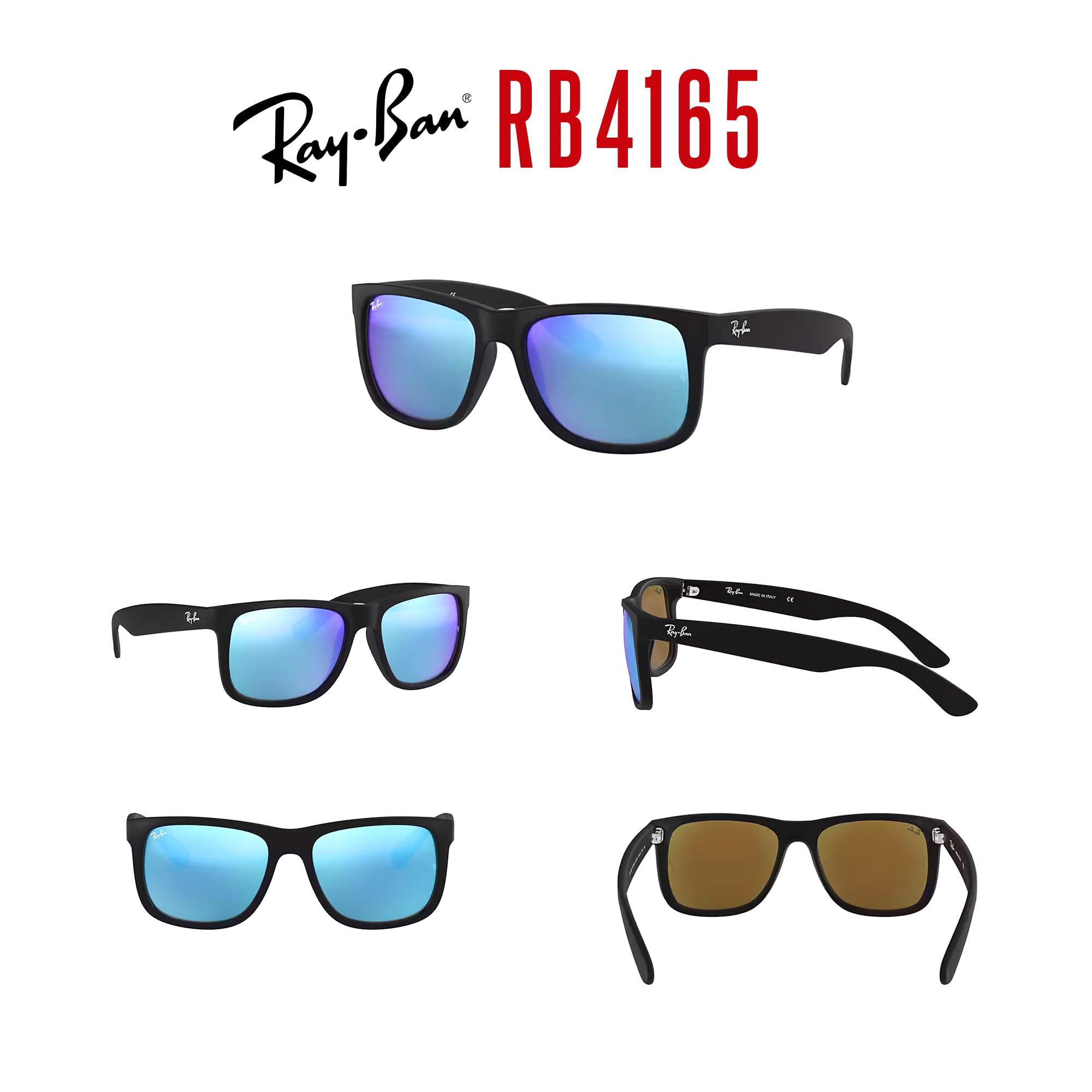 Ray-Ban RB4165F Justin Classic Square Sunglasses for Men