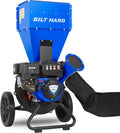 BILT HARD Wood Chippers Gas Powered - 7.5 HP 224cc Gas Powered Shredder, 2 in 1 Multi-Function Heavy Duty, 3" Max Wood Diameter Capacity with Collection Bag