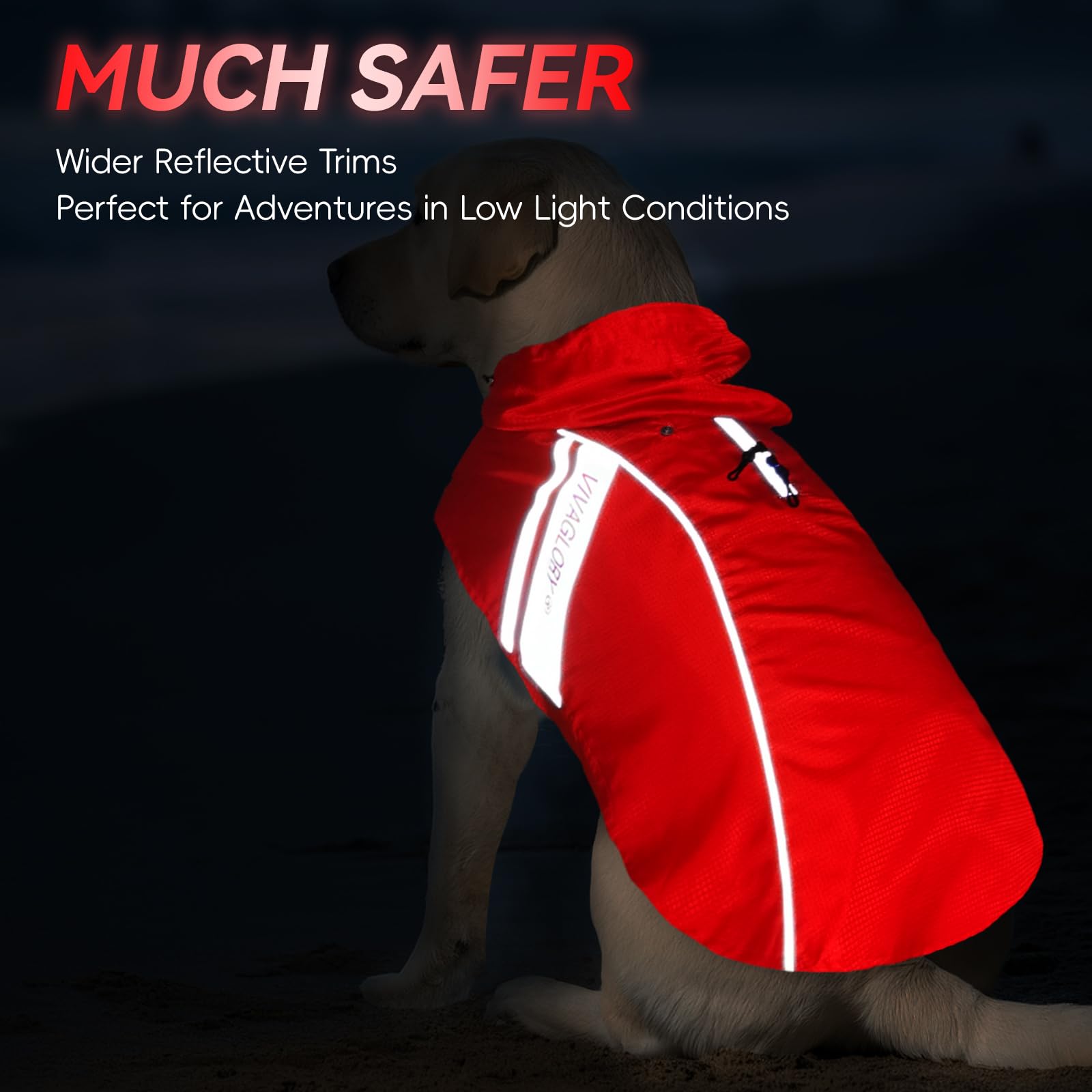 VIVAGLORY Wetoff Dog Raincoat, Rain Coat for Dog All Seasons Adventure, Rain Jacket with Harness Hole & Hood, Reflective Lightweight Waterproof for Doggy & Puppy, XXS, Blue