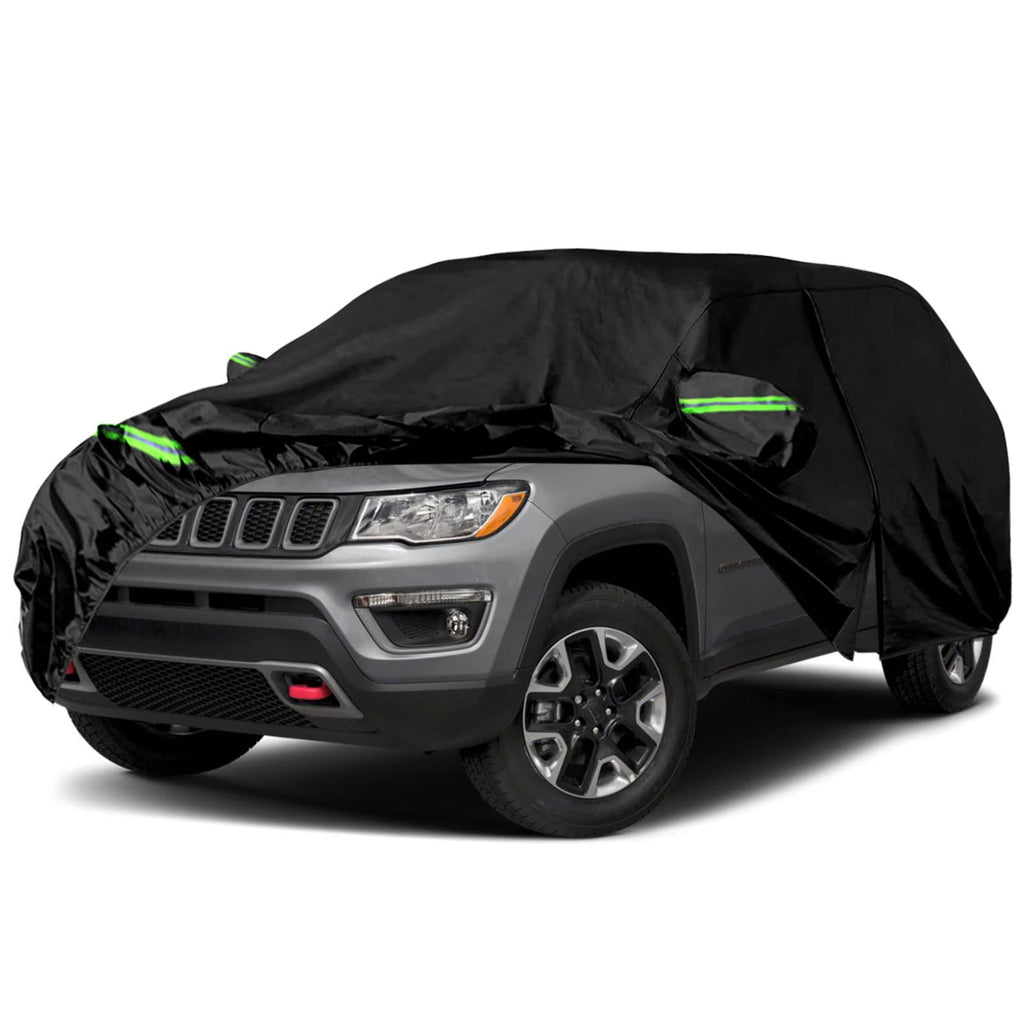 Waterproof Car Cover Replace for 1993-2010 Jeep Grand Cherokee, 6 Layers All Weather Car Cover with Zipper Door & Windproof Bands for Snow Rain Dust Protection