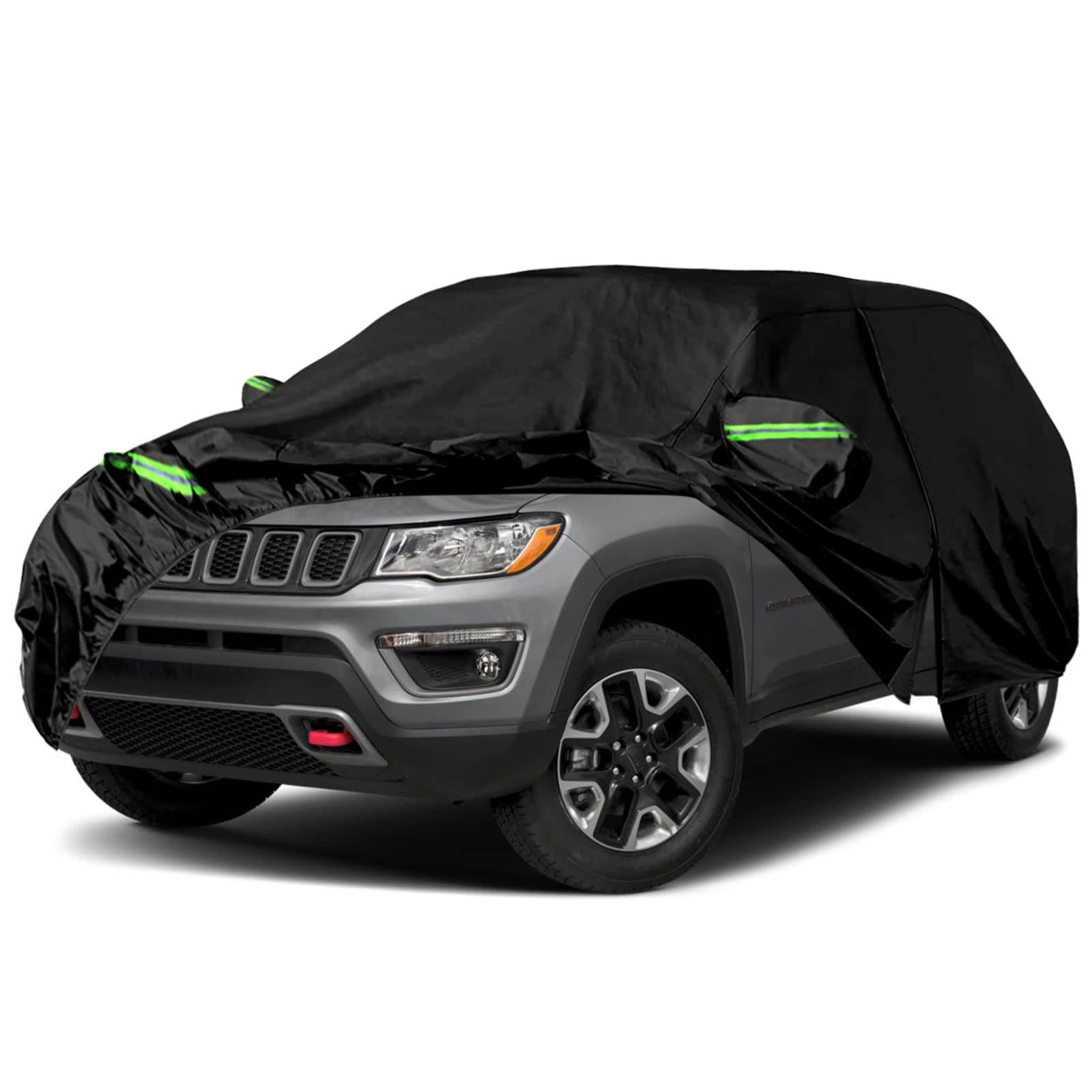 Waterproof Car Cover Replace for 1993-2010 Jeep Grand Cherokee, 6 Layers All Weather Car Cover with Zipper Door & Windproof Bands for Snow Rain Dust Protection