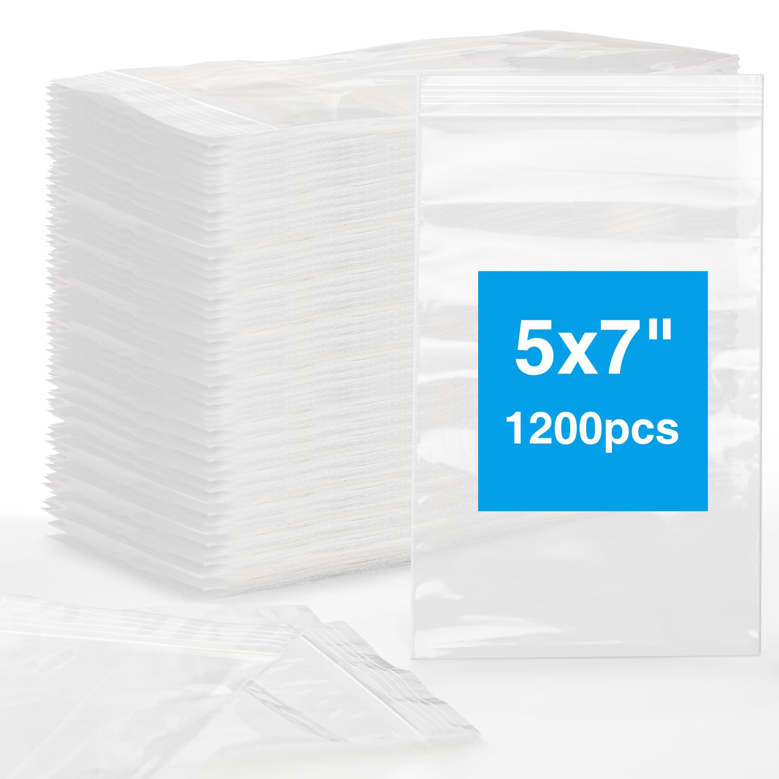 1200pcs 1.5" x 1.5" 2 Mil Clear Plastic Zip Bags, Bulk Jewelry Bag, Poly Bags with Resealable Zip Top for Pills, Meds, Jewelry, Travel, Storage, Packaging, Shipping