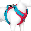 PHOEPET No Pull Dog Harness, Unique Colors Reflective Adjustable Dog Vest, with Soft Training Handle Metal Clips for Small Medium Large Dogs (Baby Blue Base & Pink Straps,S)