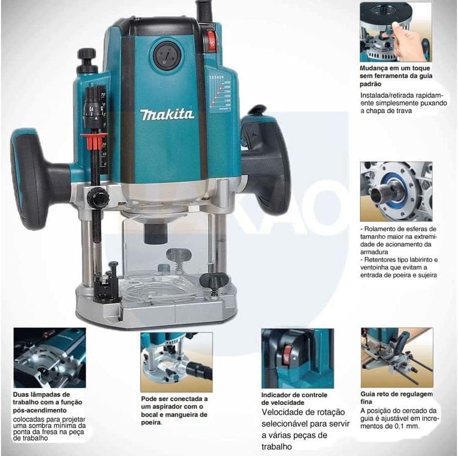 Makita RP2301FC 3-1/4 HP* Plunge Router, with Variable Speed