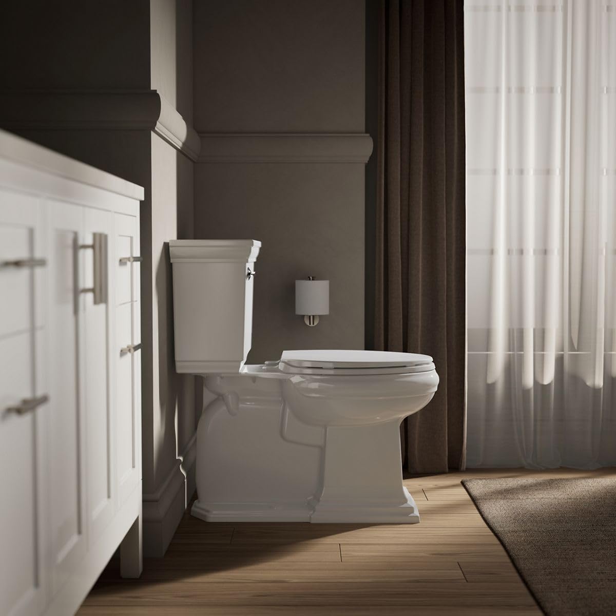 KOHLER K-4775-0 Brevia Round Toilet Seat with Quick-Release Hinges And Quick-Attach Hardware For Easy Clean, White