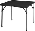 Amazon Basics 34 inch Portable Sturdy Folding Dining Table with Carrying Handle, Space Saving Storage, Square, 33.9 x 29.1 x 33.9 inch, Black | Folding
