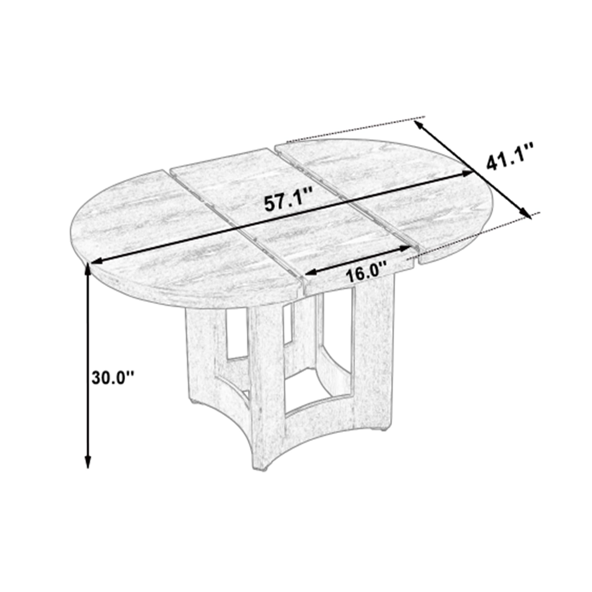 LUMISOL Round Dining Table for 4-6 People, 41"-57" Extendable Kitchen Table with 16" Removable Leaf for Small Places, Kitchen, Dining Room, Espresso