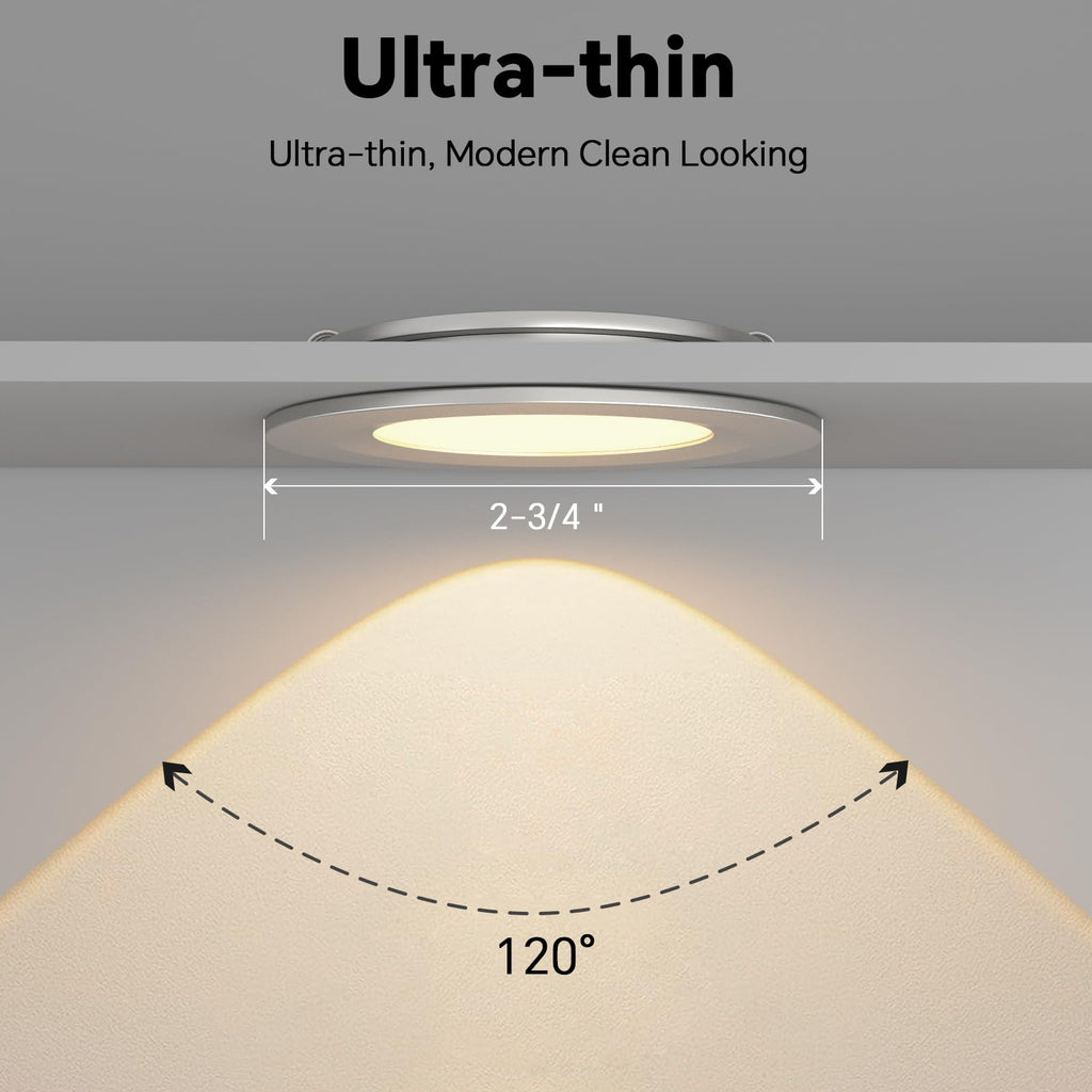 acegoo RV 2.75" Recessed LED Ceiling Light 12V Ultra-Thin Puck Light, Dimmable RV Lights Interior for Camper Van Truck Motorhome Boat Sailboat Roof Under Cabinet Lighting, 6 Pack (White,Cool White)