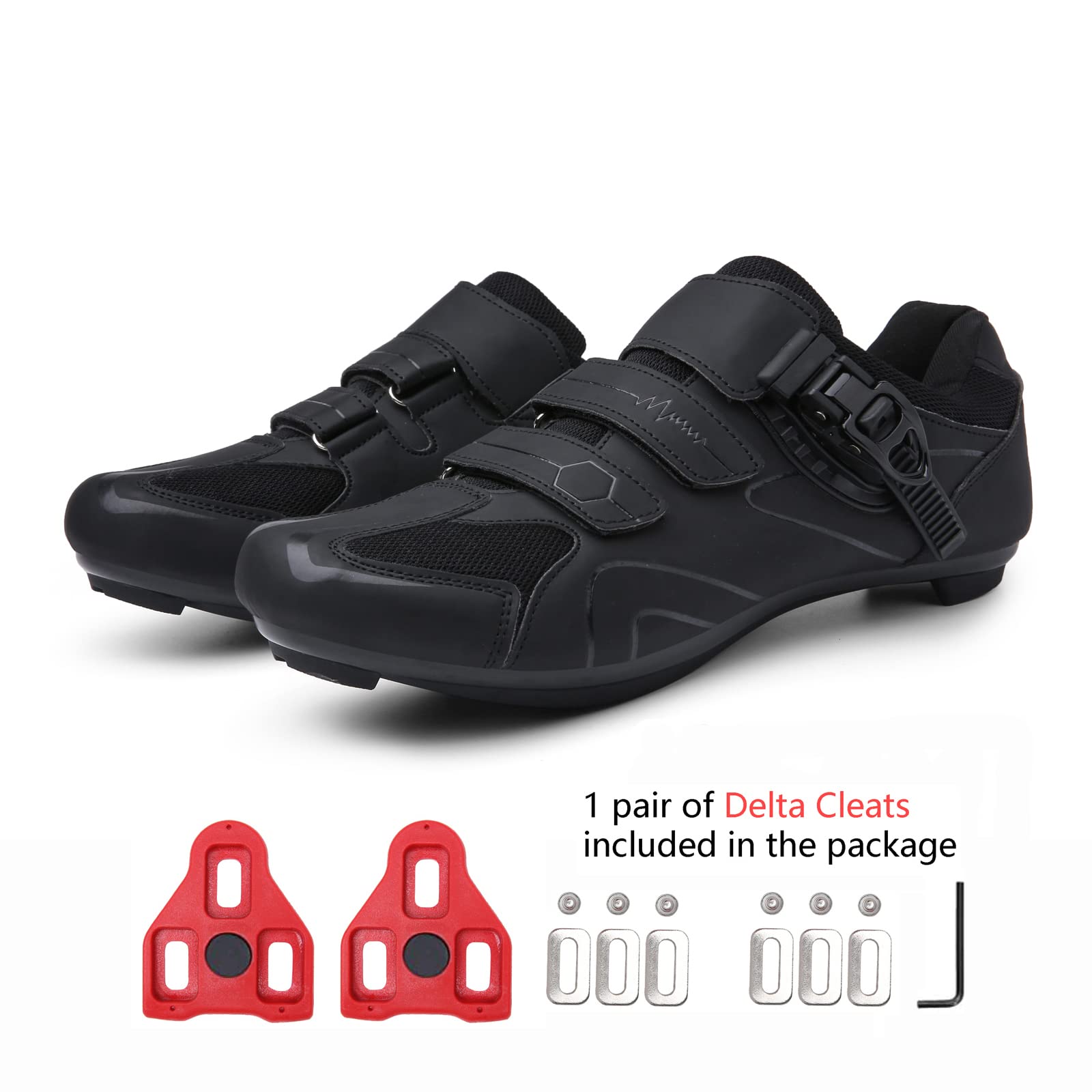 Mens Womens Cycling Shoes Compatible with Peloton Indoor Bicycle Pedals Clip in Road Bike Shoes Pre-Installed with Look Delta Cleats