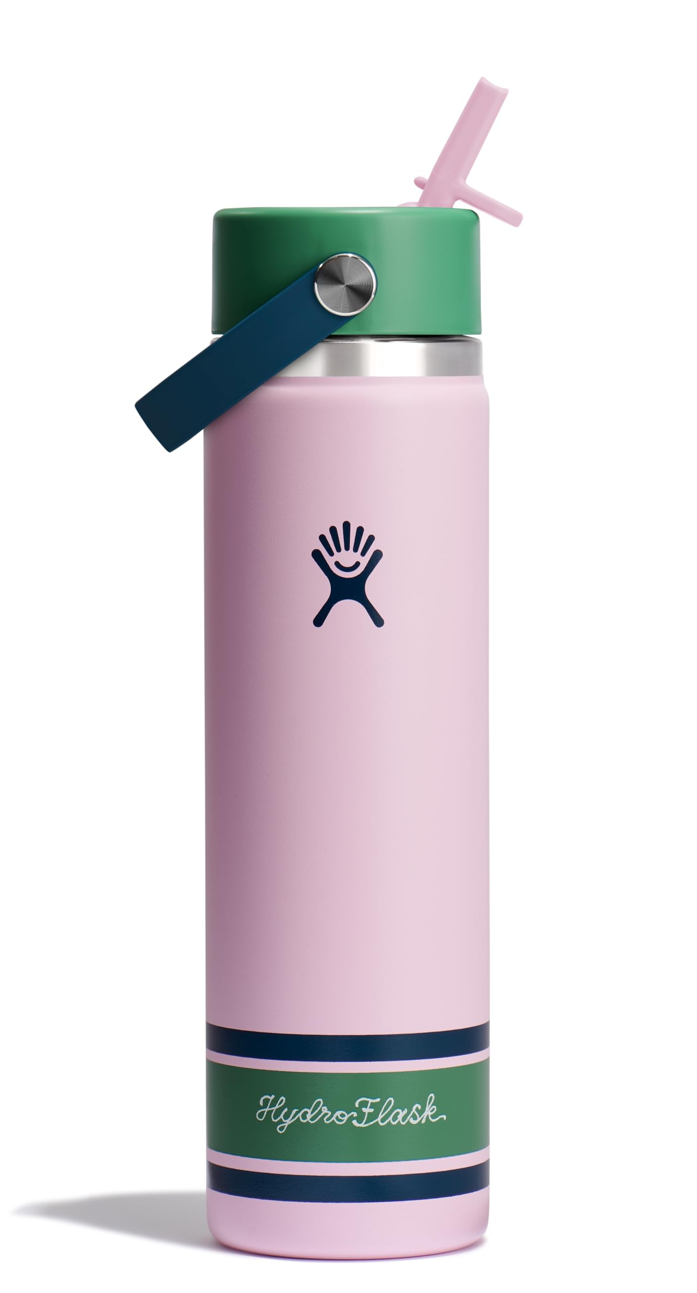 Hydro Flask Water Bottle - Insulated Stainless Steel - Wide Straw Lid, Non Spill, Leakproof in 24 Oz Forest Green Arc