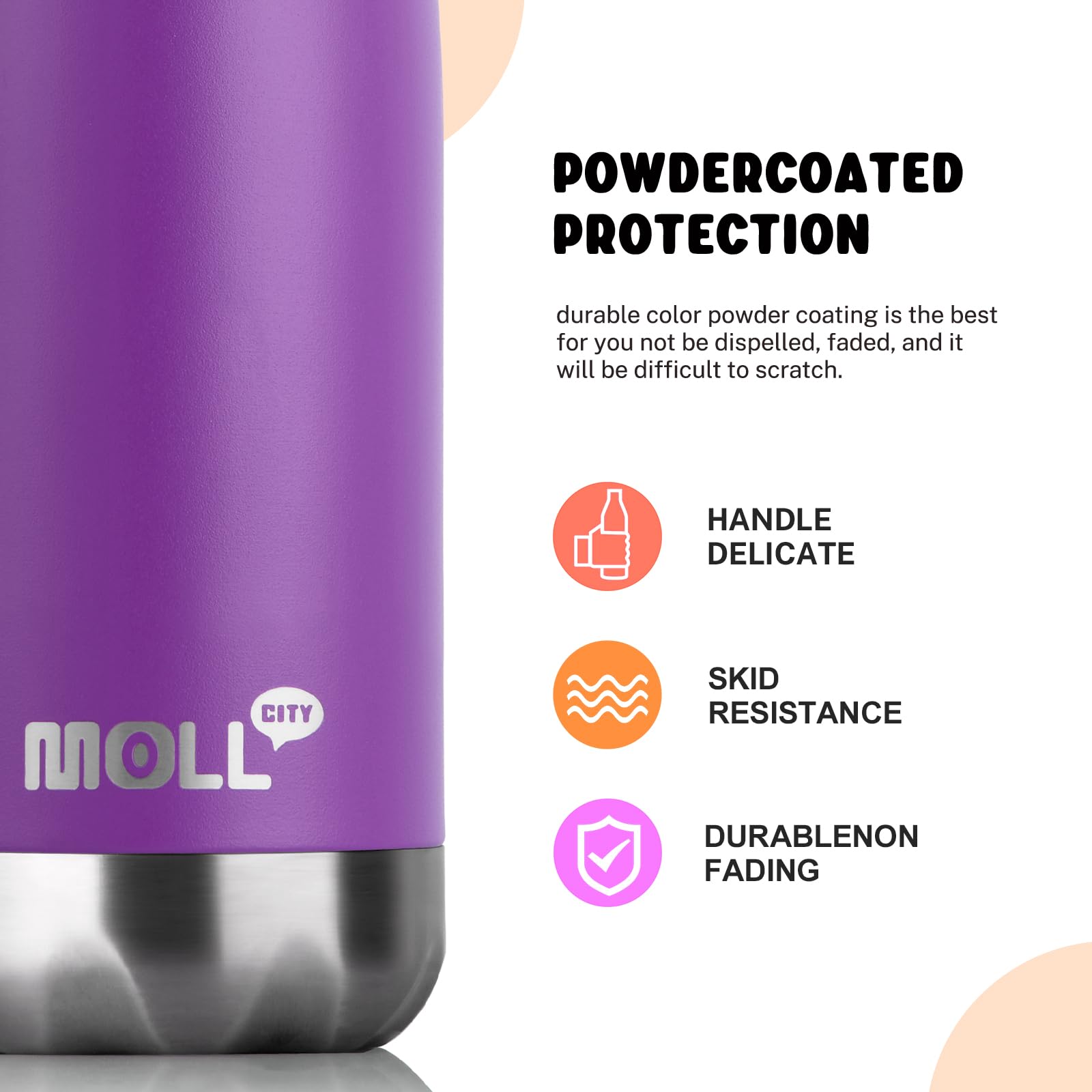 9 oz Water Bottle for Kids-Small Stainless Steel Water Bottle for School Vacuum Insulated Metal Leak Proof Cola Shape Water Flask for Boys Girls(Baby Blue)