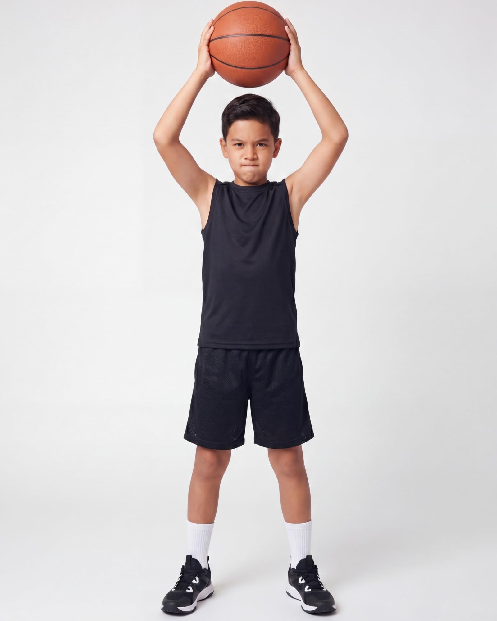 Real Essentials 5 Pack: Boys Dry-Fit Active Athletic Performance Tank Top