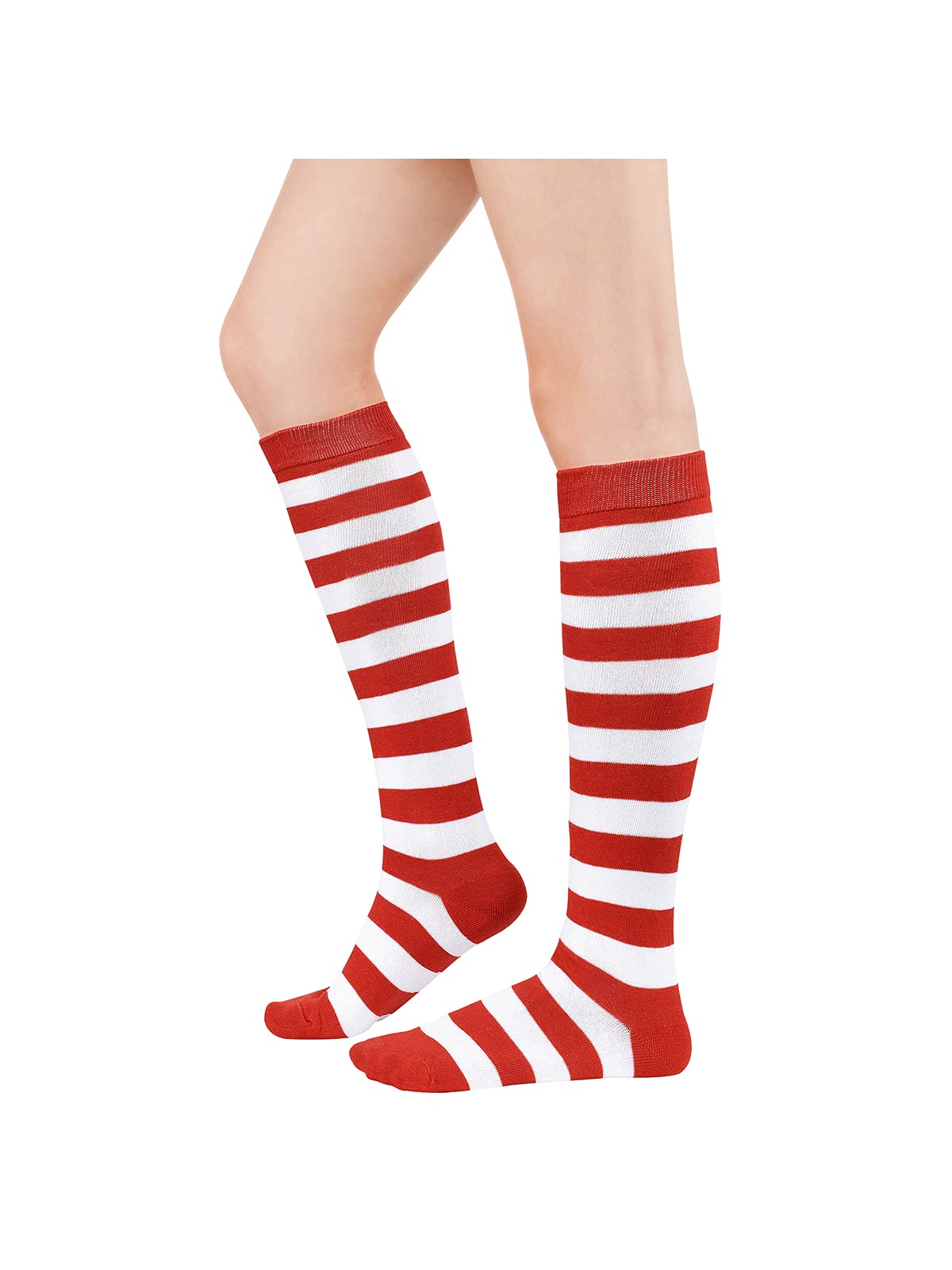Century Star Knee High Striped Socks for Women - Long Thin Tube Sports Thigh High Socks Tall Stockings