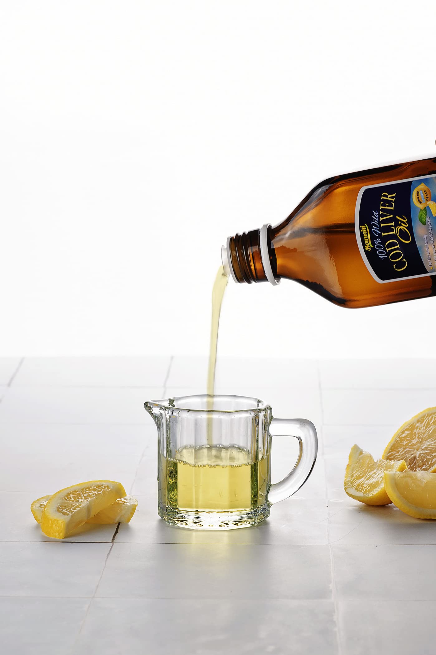 Sanniti 100% Natural Cod Liver Oil, 1081 mg Total Omega-3 Fatty Acids, Wild Caught Nordic, 250 mL (8.4 oz) (Lemon)