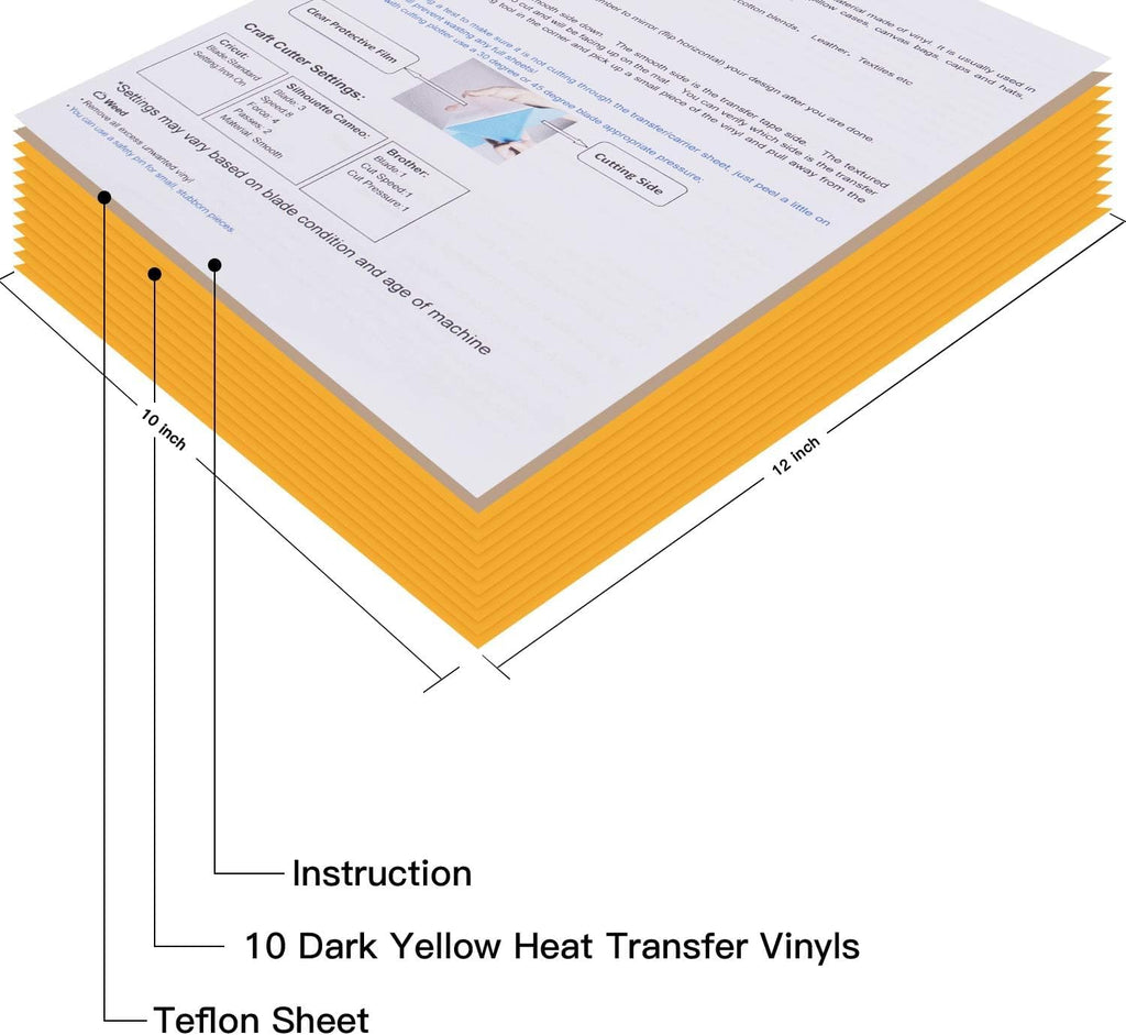 JANDJPACKAGING Baby Blue Heat Transfer Vinyl HTV - 10 Sheets Easy to Weed T-Shirt Iron on Vinyl Compatible with Cricut Cutting Machine & Silhouette Cameo, All Craft Cutters