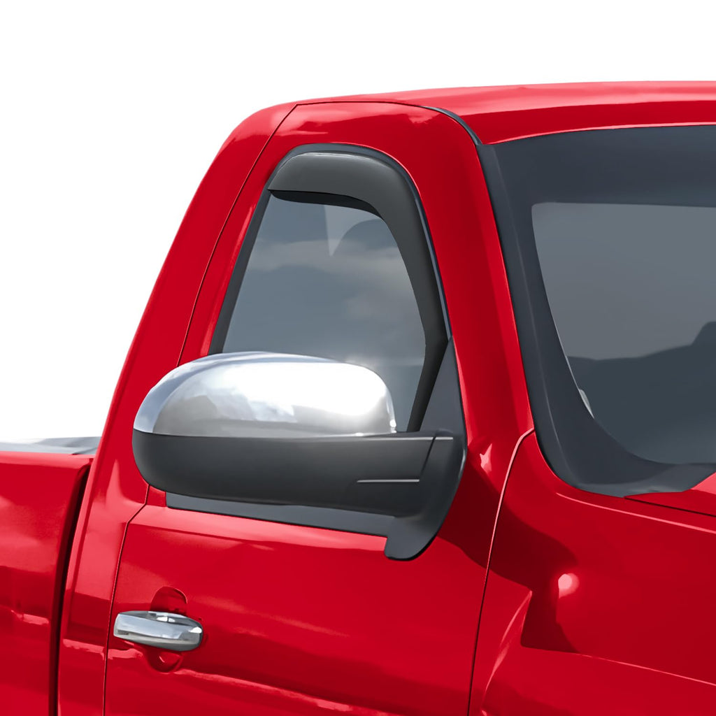 Voron Glass in-Channel Extra Durable Rain Guards for Trucks Chevrolet (Chevy) Silverado/GMC Sierra 2014-2018 Crew Cab, Window Deflectors, Vent Window Visors, 4 Pieces - 220009