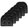 Sweet Home Collection Chair Cushion Memory Foam Pads Tufted Slip Non Skid Rubber Back U-Shaped 17" x 16" Seat Cover, 2 Count (Pack of 1), Black