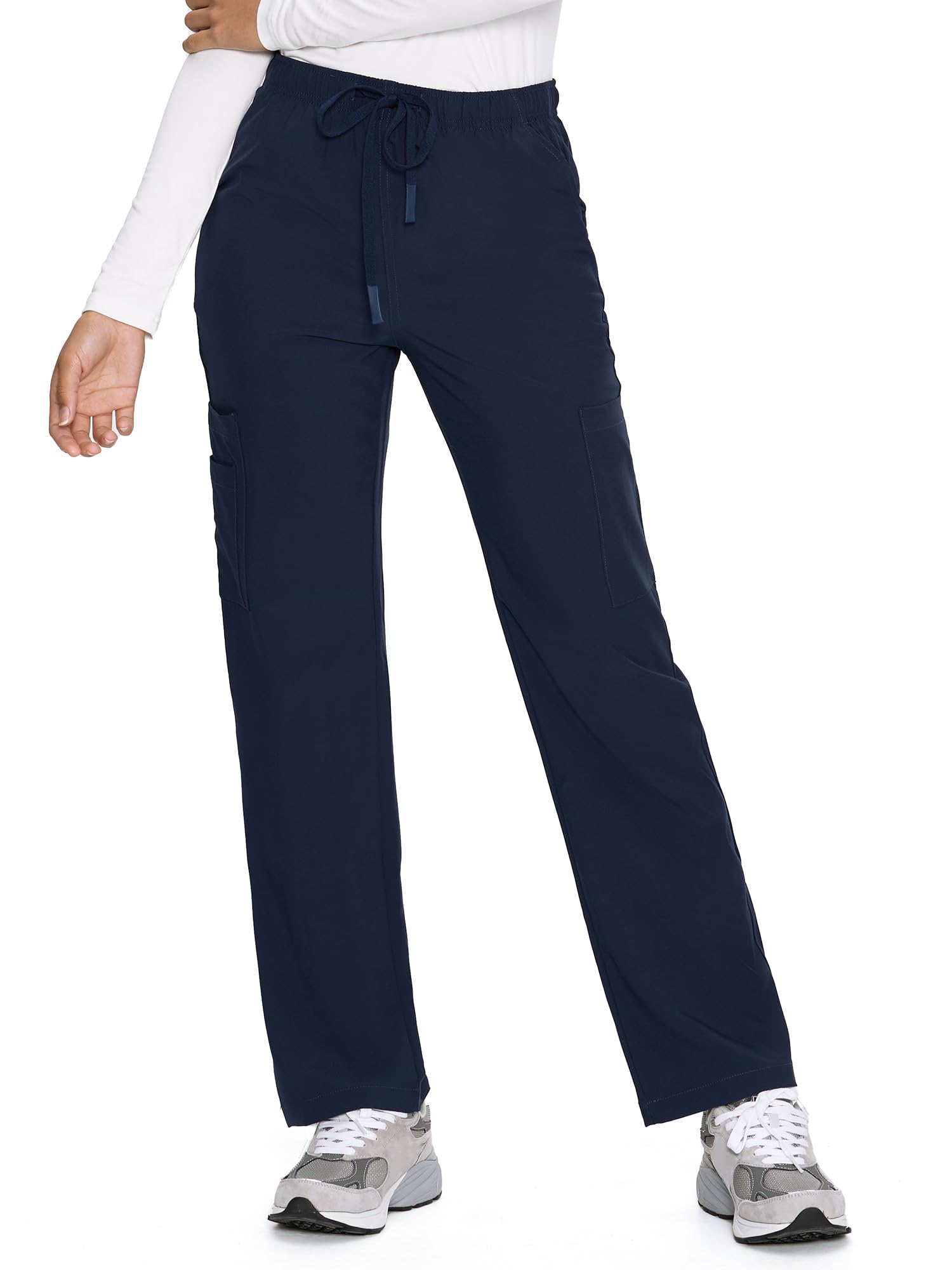 COZYFIT Straight Leg Scrub Pants for Women, Drawstring Soft Stretch, Anti-Wrinkle Women's Scrub Pants with 6 Pockets