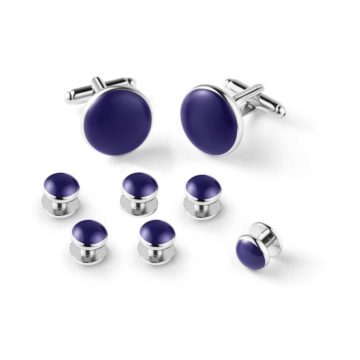 Men's Cufflinks & Tuxedo Studs Set - 316L Stainless Steel Formal Wedding Jewelry, Groomsmen Gift Set with Gift Box