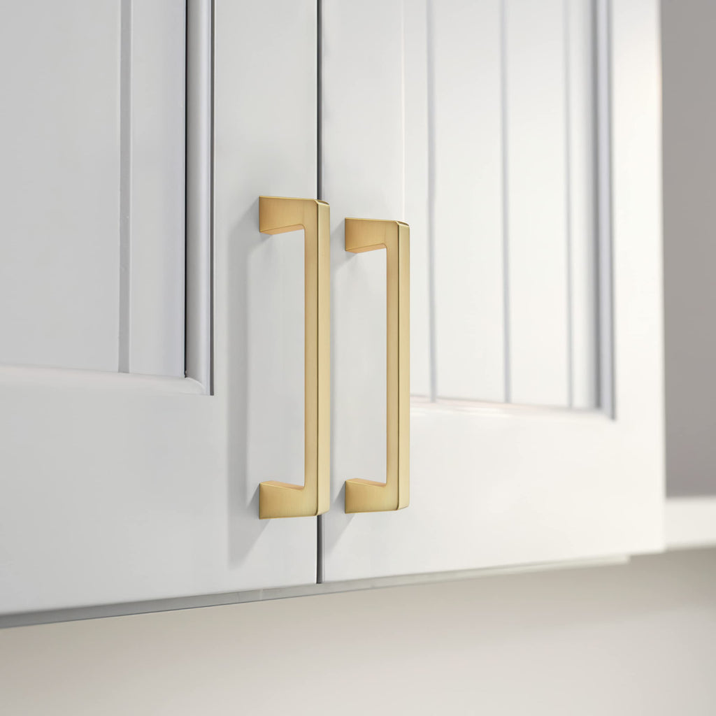 khtumeware 6 Pack 3 Inch(76mm) Kitchen Cabinet Handles Brushed Gold,Brushed Brass Cabinet Pulls Kitchen Cabinet Hardware, Furniture Pulls for Bathroom Cupboard Drawer Handles Dresser Pulls