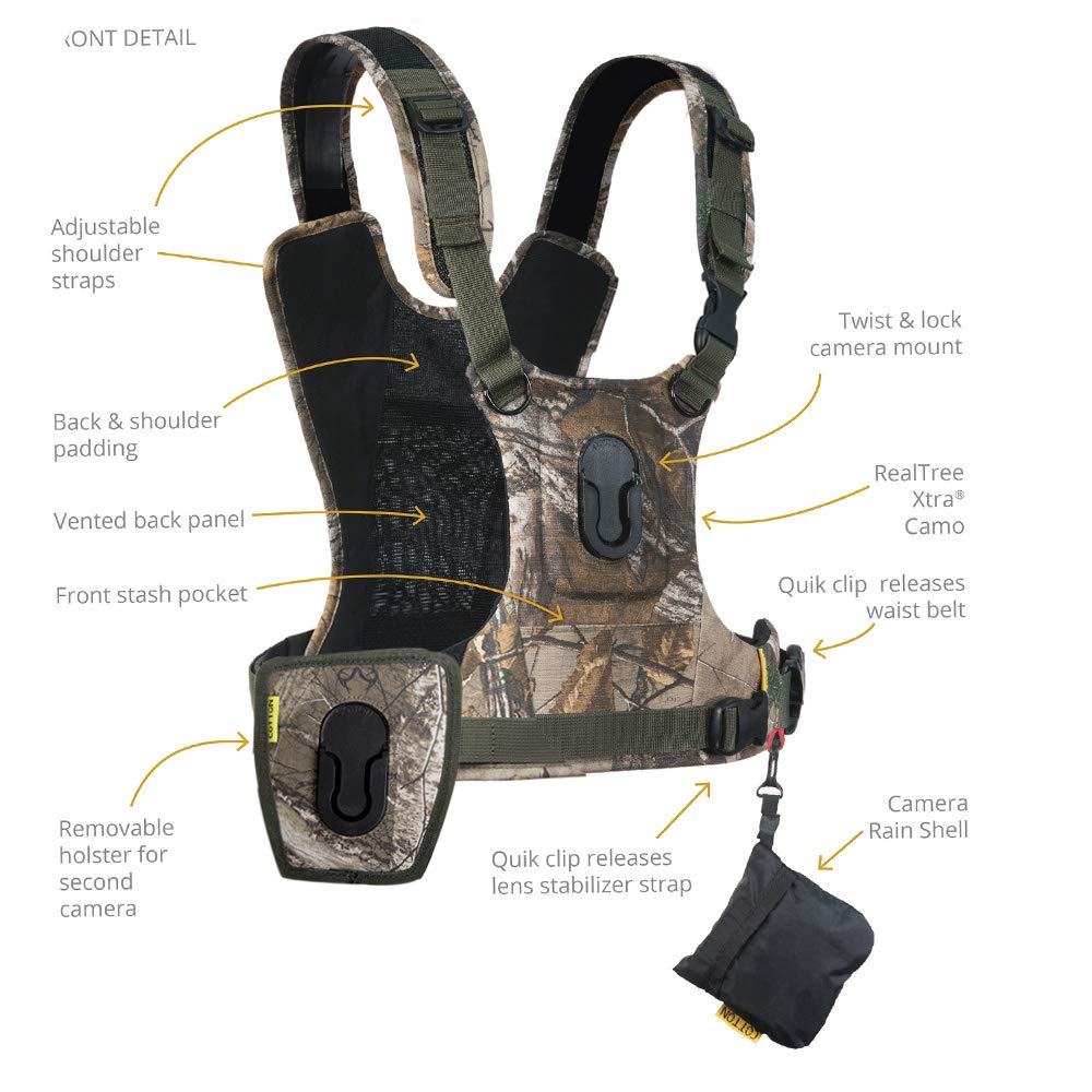 Cotton Carrier CCS G3 Camera Harness System for One Camera, Camo, 1 Camera