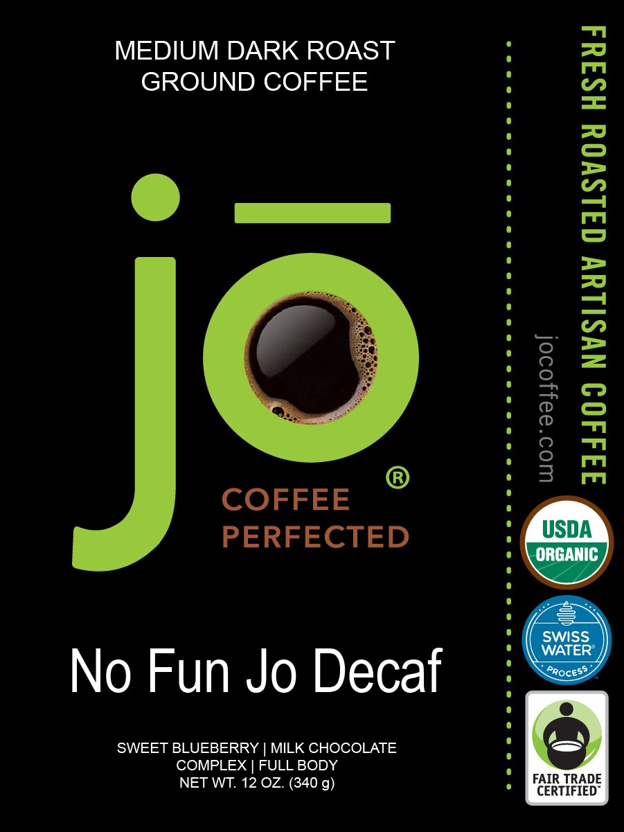 COLD BREW JO DECAF: 10 oz. Coarse Ground USDA Organic Decaf Coffee, Dark French Roast, Swiss Water Process, Soft Velvety Texture, Low Acidity, Fair Trade Kosher, Gluten Free, Non-GMO, Chemical Free
