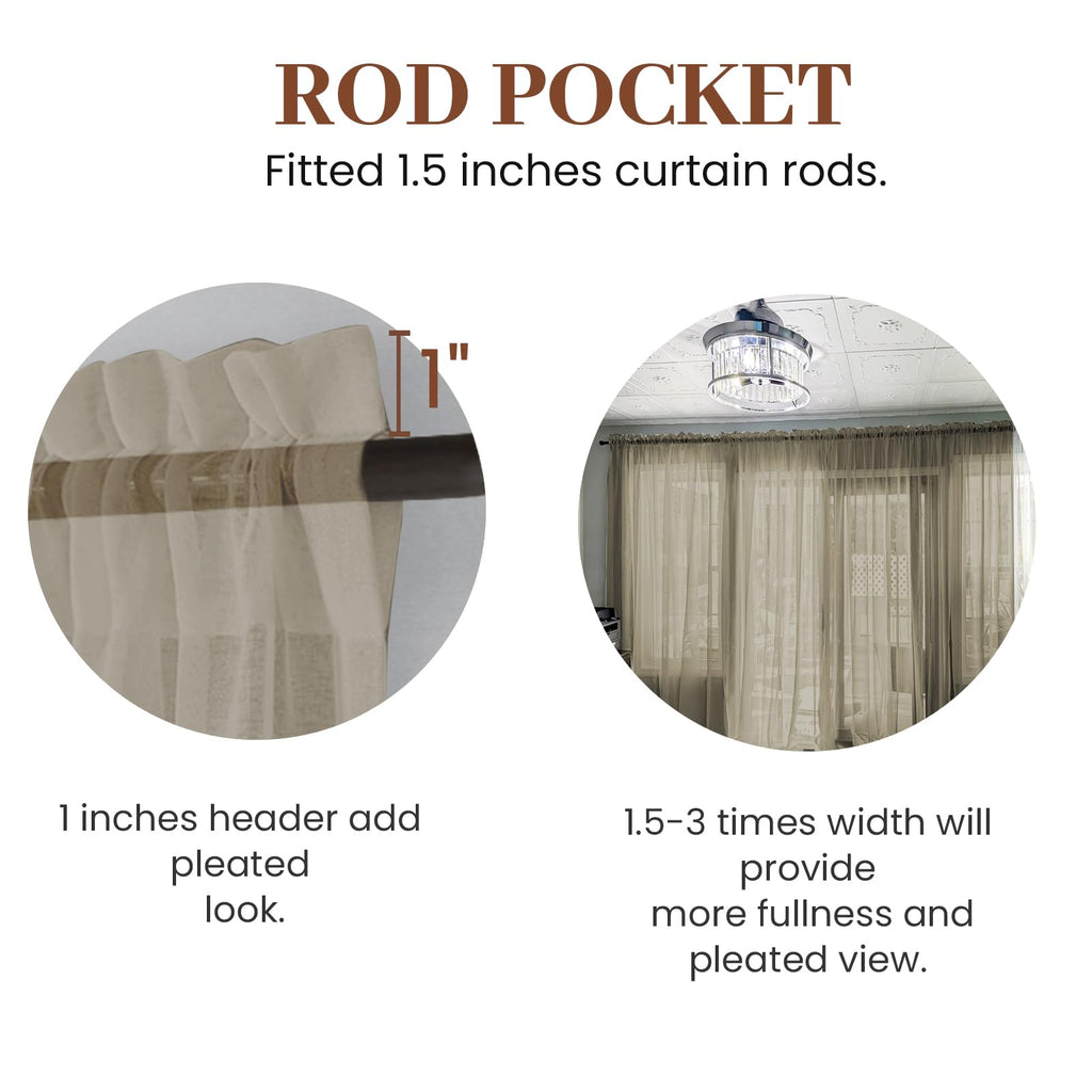 Dreaming Casa Solid Sheer Curtains 84 Inches Long Grey Rod Pocket Voile Draperies for Bedroom Living Room, 2 Panels, Each 42" W x 84" L