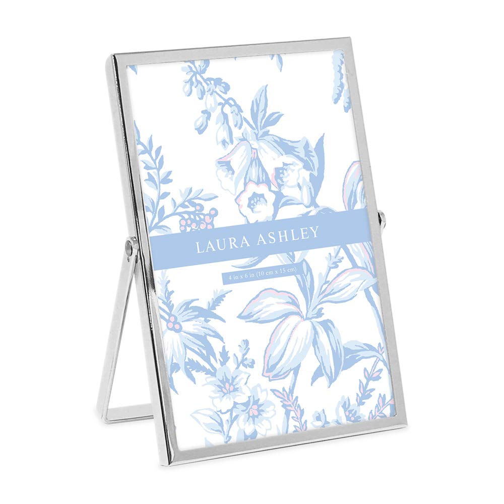 Laura Ashley 2x3 Rose Gold Flat Metal Picture Frame (Vertical) with Pull-Out Easel Stand, Made for Tabletop, Counterspace, Shelf and Desk (2x3, Rose Gold)