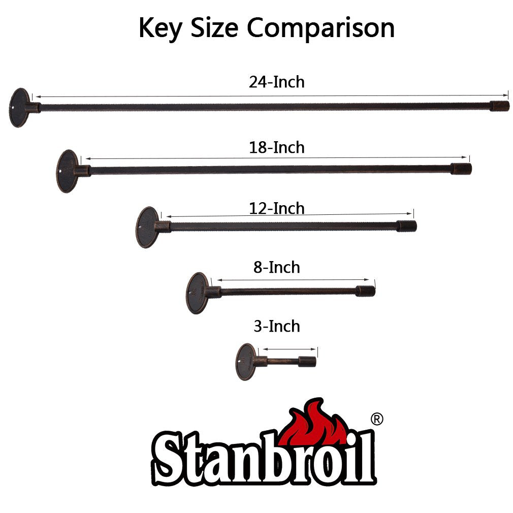 Stanbroil 3-Inch Gas Valve Key Fits 1/4" and 5/16" Turn Ball Valve for Gas Fire Pits and Fireplaces, Polished Chrome