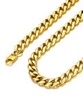 Suplight Cuban Link Chain for Men Women, 18K Gold Plated/Stainless Steel Black Miami Curb Cuban Chain Necklace, 3/6/9/12 mm 14-30 Inch Hip Hop Mens Jewelry, Send Gift Box