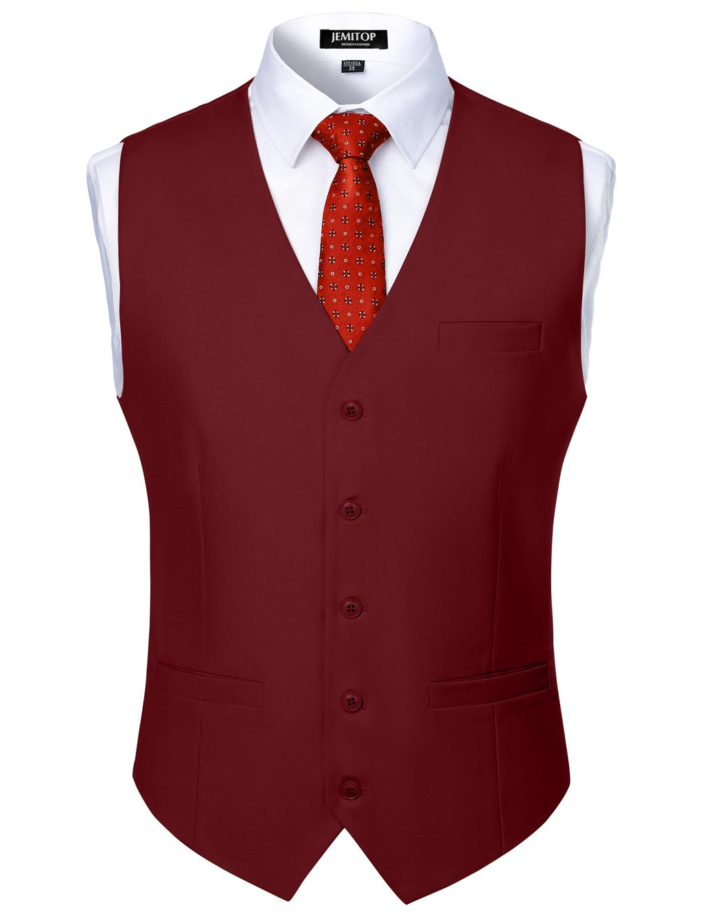 JEMITOP Men's Classic Slim Fit Dress Vest Formal Wedding Prom Tuxedo Suit Vest with Pocket