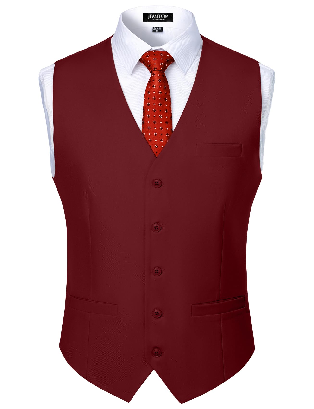 JEMITOP Men's Classic Slim Fit Dress Vest Formal Wedding Prom Tuxedo Suit Vest with Pocket