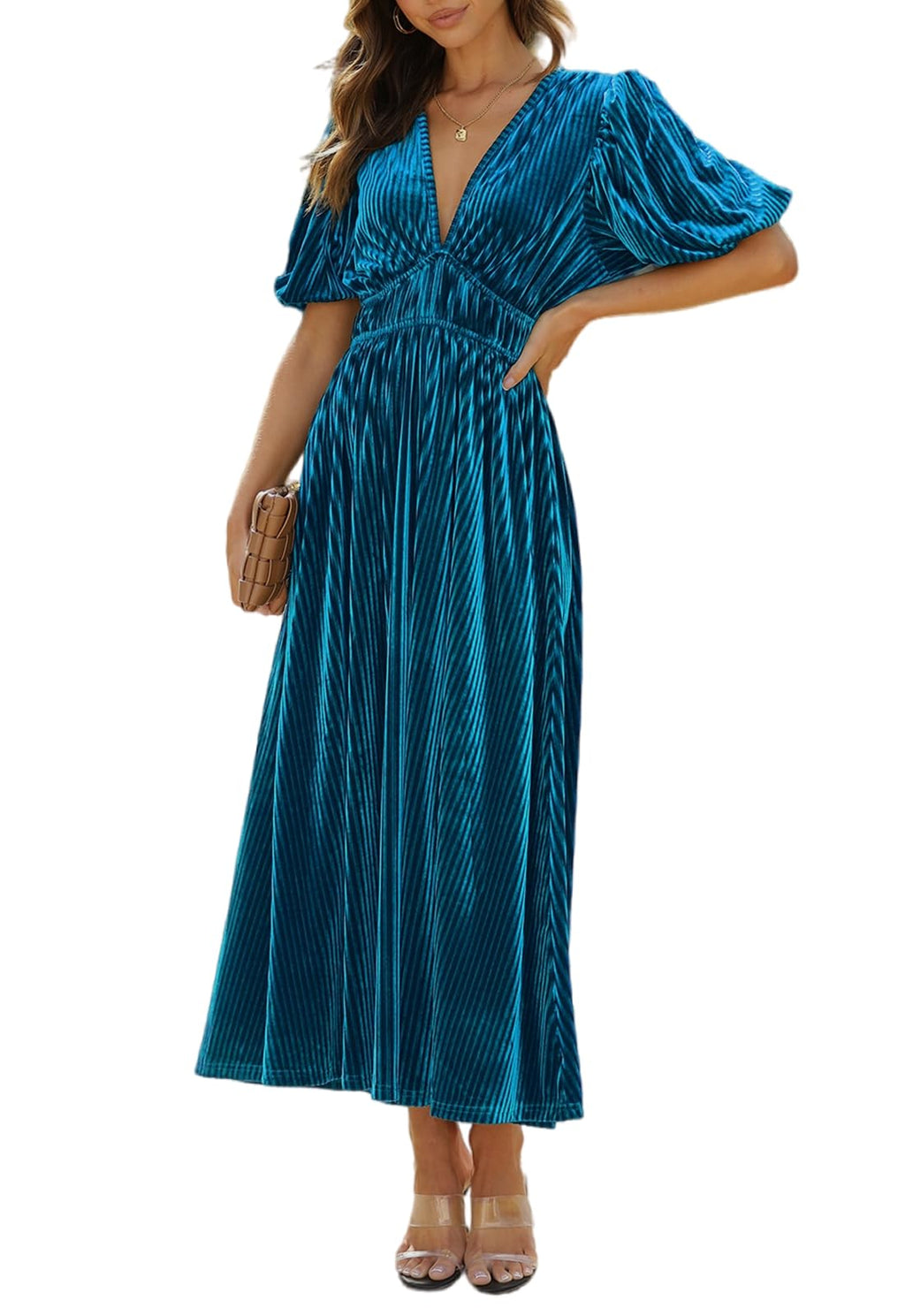 Sissyaki Women's Velvet Formal Dresses for Wedding Guest 2025 Fall Winter Dress